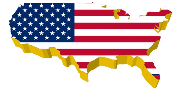 Διανύσματα 3D χάρτη των ΗΠΑ — Διανυσματικό Αρχείο