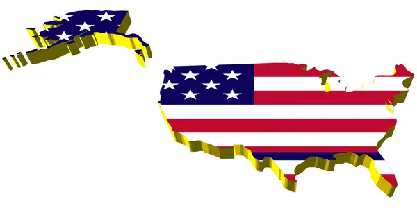 Peta vektor 3D dari Amerika Serikat - Stok Vektor