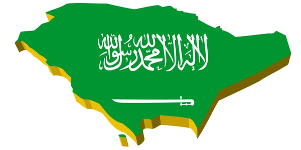 Suudi Arabistan 'ın 3 boyutlu haritası — Stok Vektör