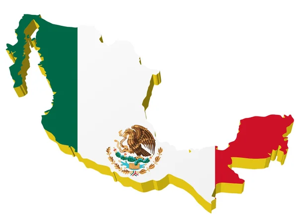 Meksika 'nın 3 boyutlu haritası. — Stok Vektör