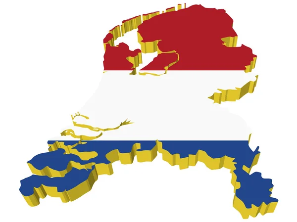 Vektoren 3D Karte der Niederlande — Stockvektor
