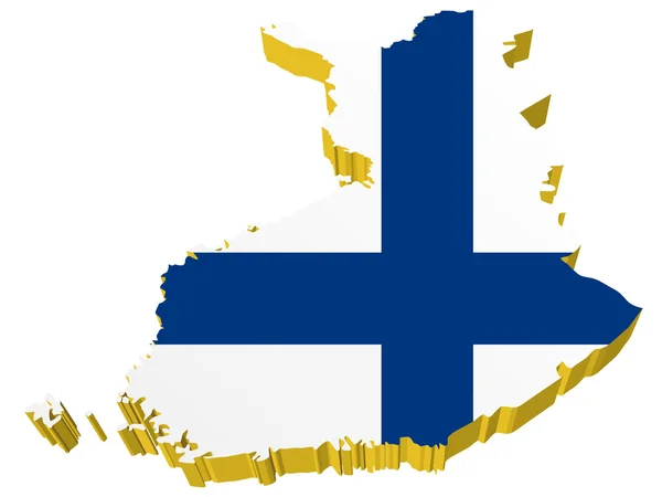 フィンランドのベクトル3D地図 — ストックベクタ