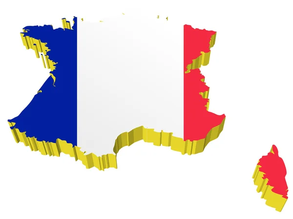 Διάνυσμα 3D χάρτη της Γαλλίας — Διανυσματικό Αρχείο