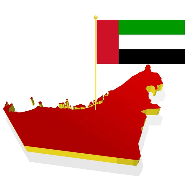 Drie-dimensionale afbeeldingskaart van Verenigde Arabische Emiraten met het NAT-apparaat — Stockvector