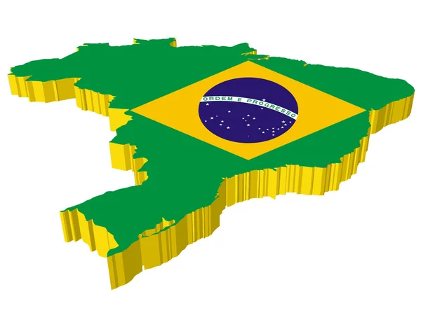 Vektoren 3D-Karte von Brasilien — Stockvektor