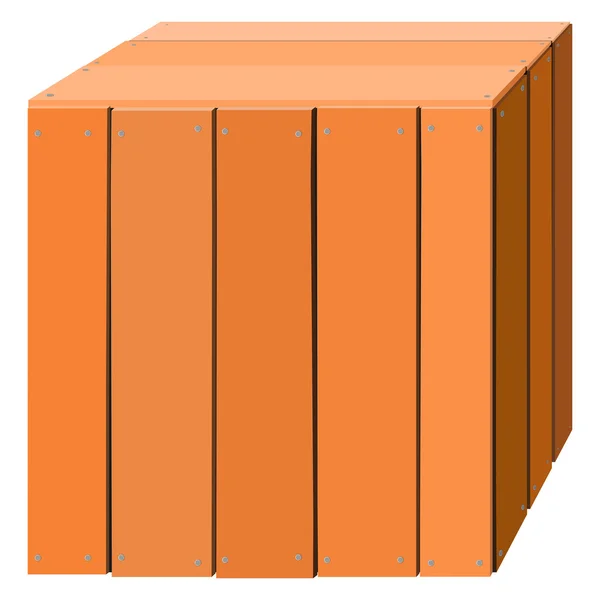 Ilustración de una caja de madera — Vector de stock