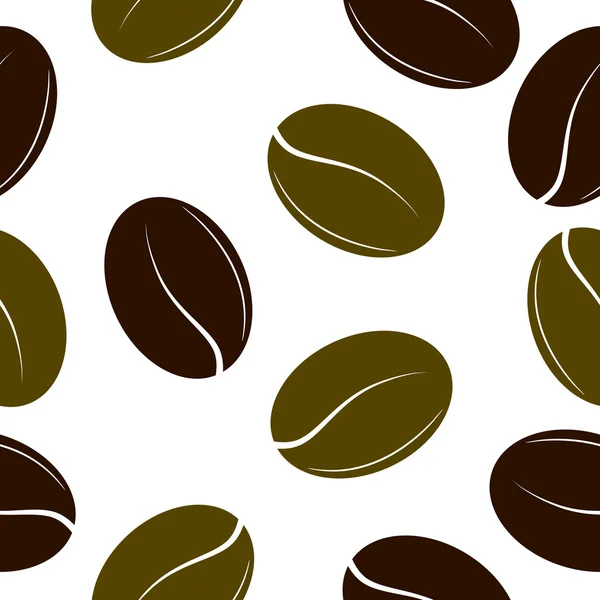 Grains de café noirs et verts. Texture sans couture. vecteur — Image vectorielle
