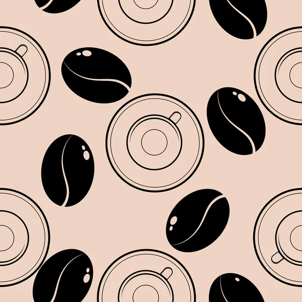 Texture sans couture avec grains et tasse à café. vecteur — Image vectorielle