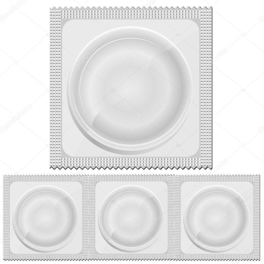 Package of condoms. vector