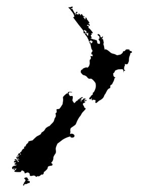 Vector illustration of maps of New Zealand clipart