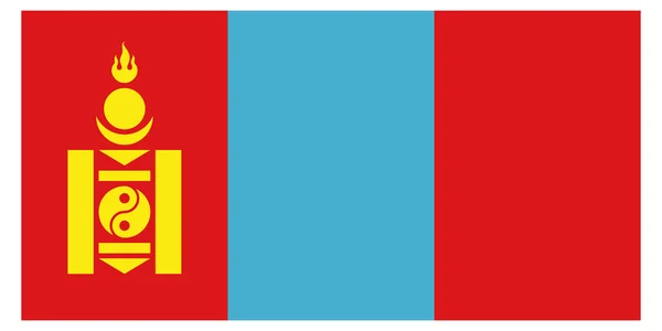 Ilustração vetorial da bandeira da Mongólia —  Vetores de Stock