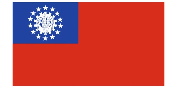 Ilustração vetorial da bandeira de Mianmar —  Vetores de Stock