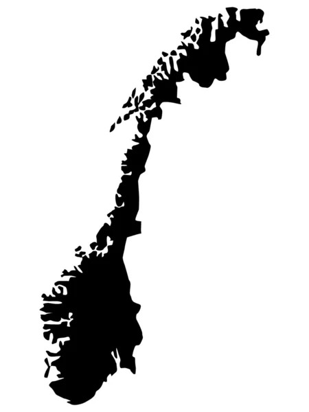 ノルウェー地図のベクトル図 — ストックベクタ