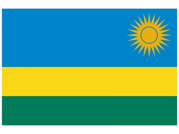 Vektorová ilustrace vlajky Rwandy — Stockový vektor
