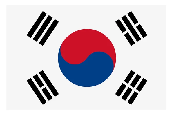 Vector illustration of the flag of Republic of Korea — Stock Vector