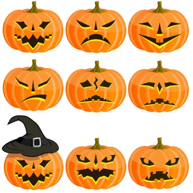 Set pumpkins for Halloween. EPS10 clipart