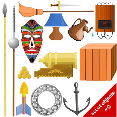 Vector illustration of a set of objects. EPS10 clipart