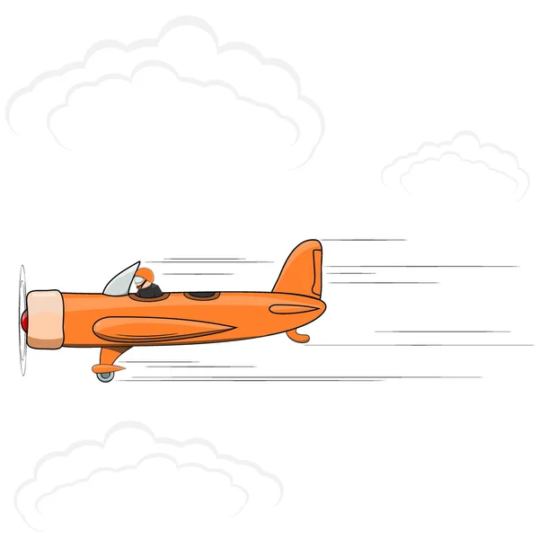 Vector illustration of a little cartoon of an airplane. EPS10 — Stock Vector