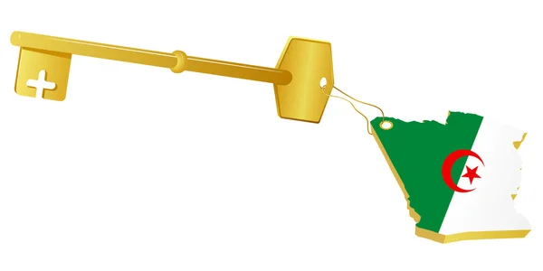 Zlatý klíč a klíč fob Alžírsko — Stockový vektor