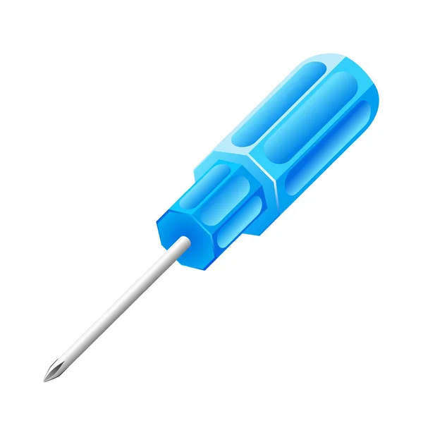 Ilustración vectorial de un mango de destornillador azul — Vector de stock