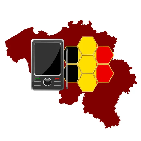 Comunicaciones móviles Bélgica — Archivo Imágenes Vectoriales
