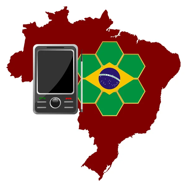 Mobil kommunikation Brasilien — Stock vektor