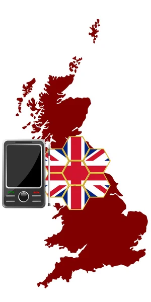 Mobile Communications Reino Unido — Vetor de Stock