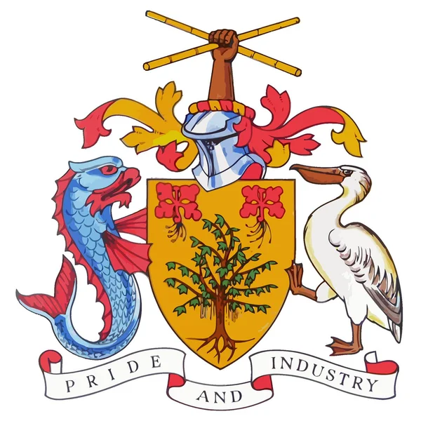 Lo stemma nazionale delle Barbados — Vettoriale Stock