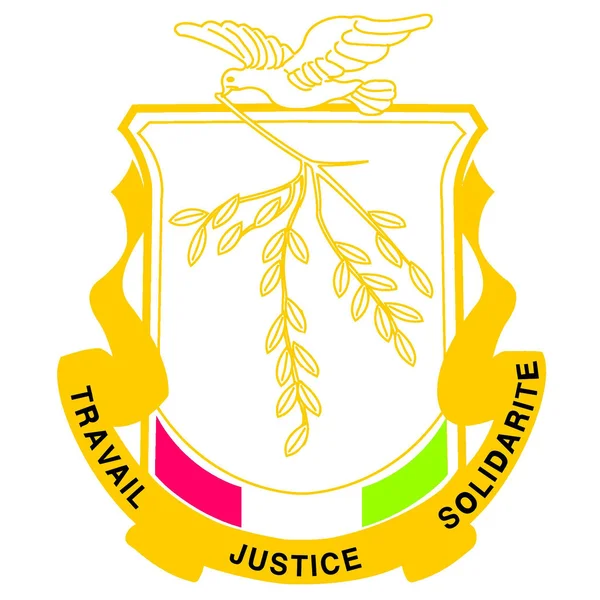O brasão de armas nacional da Guiné —  Vetores de Stock