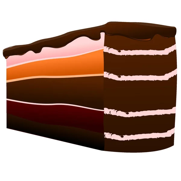 Vektorová ilustrace kusu dortu — Stockový vektor