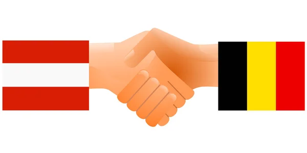 Zeichen der Freundschaft zwischen Österreich und Belgien — Stockvektor