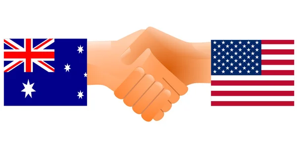 Sign of friendship the U.S. and Australia — Stock Vector