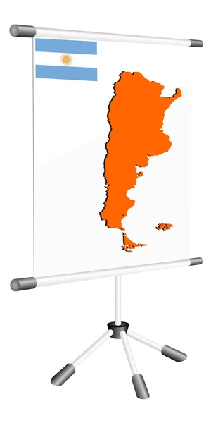 Visualizzazione vettoriale con una mappa silhouette dell'Argentina — Vettoriale Stock