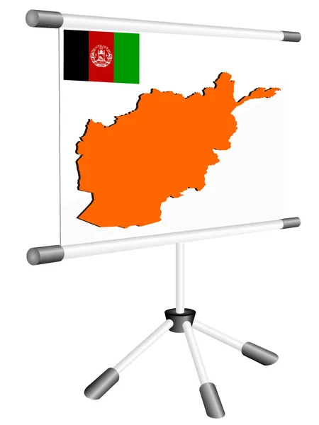 Pantalla vectorial con un mapa de silueta de Afganistán — Vector de stock