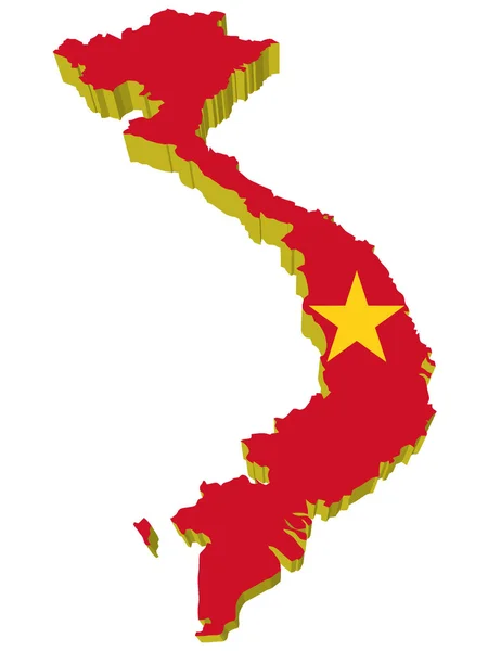 Vektorok 3D térkép Vietnam — Stock Vector