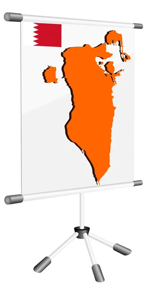Exibição de vetor com um mapa de silhueta de Bahrein —  Vetores de Stock