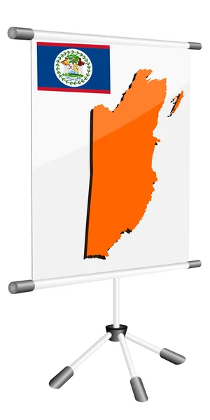 Exibição de vetor com um mapa de silhueta de Belize — Vetor de Stock