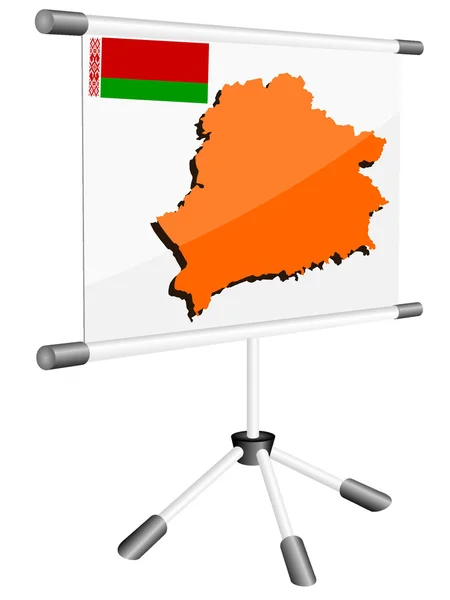 Exibição de vetor com um mapa de silhueta de Belorussia — Vetor de Stock