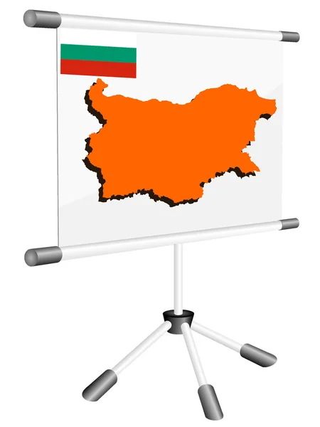 Exibição de vetor com um mapa de silhueta de Bulgária — Vetor de Stock