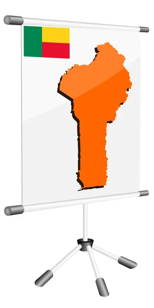 Pantalla vectorial con un mapa de silueta de Benín — Vector de stock