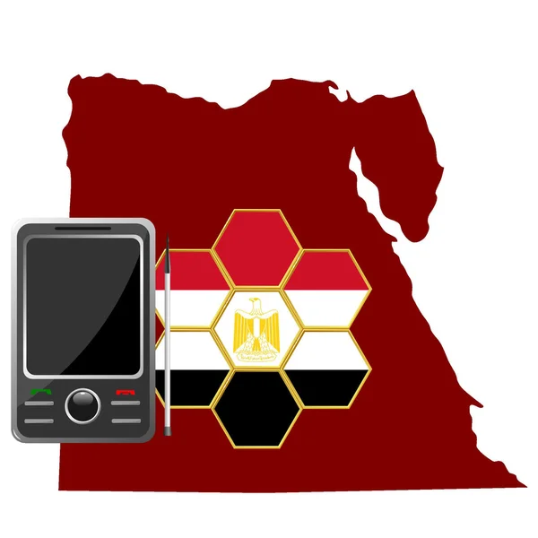Comunicazioni mobili Egitto — Vettoriale Stock