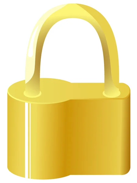 Illustration vectorielle de la serrure dorée — Image vectorielle