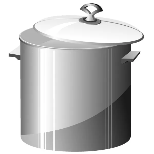 Vector afbeelding van een metalen pan — Stockvector