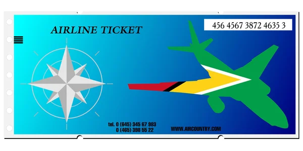 Vector illustratie ticket naar Guyana — Stockvector