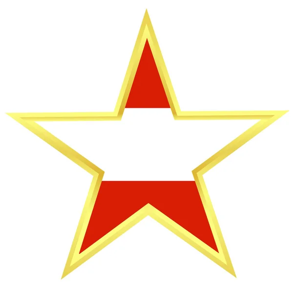 Золота зірка з прапор Австрії — стоковий вектор