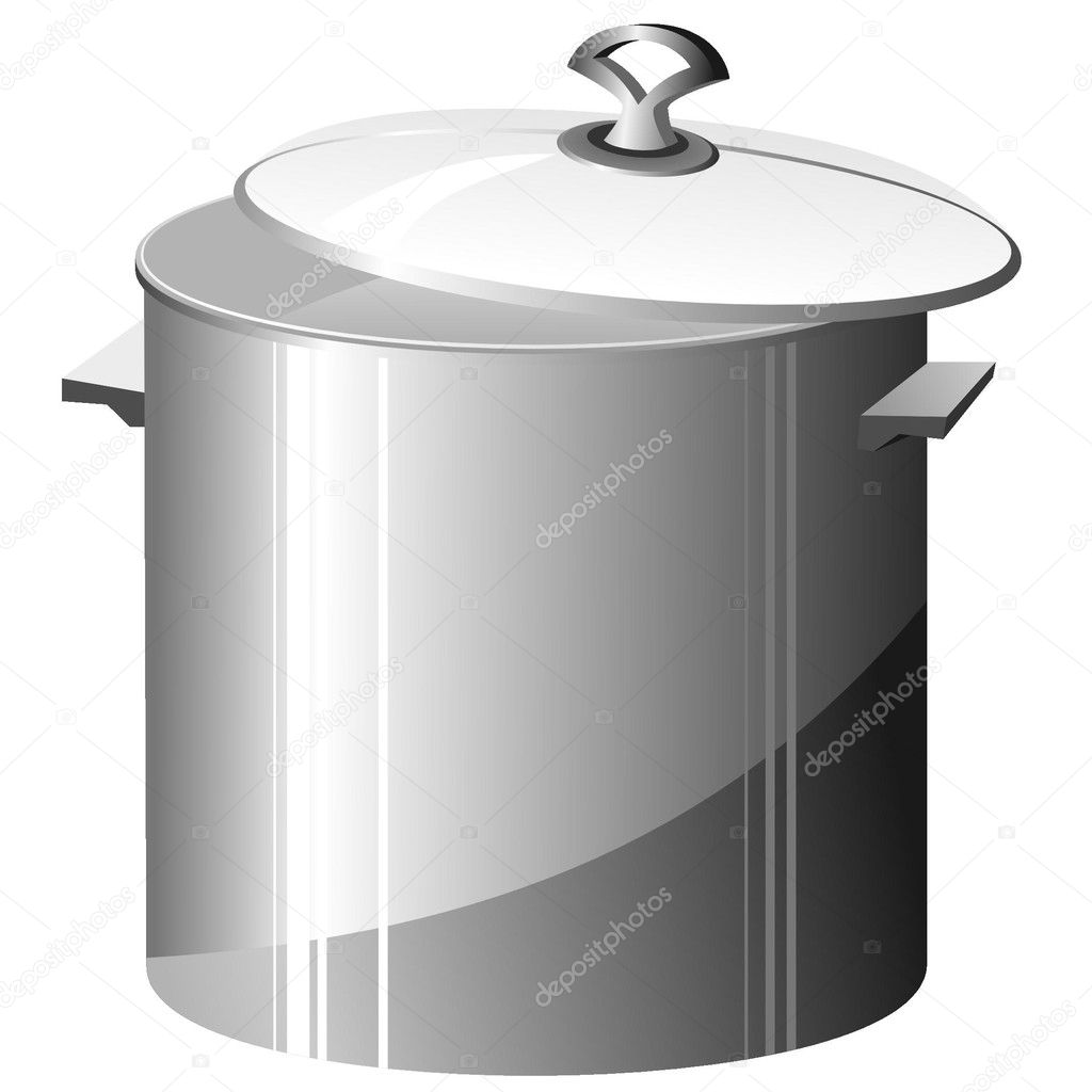 Vector illustration of a metal pan
