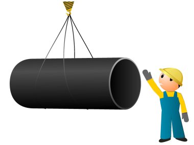 Vector image loading pipes clipart