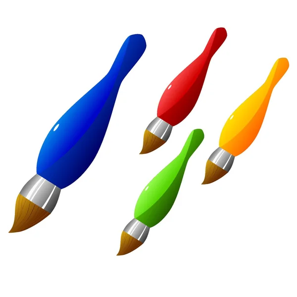 Колекція векторних ілюстрацій кольорових пензлів — стоковий вектор