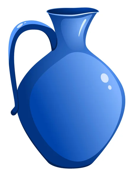 Blue ceramic pitcher. vector — Stock Vector