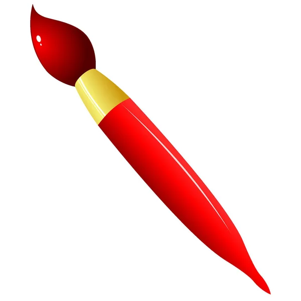 Vektorbild einer roten Bürste — Stockvektor